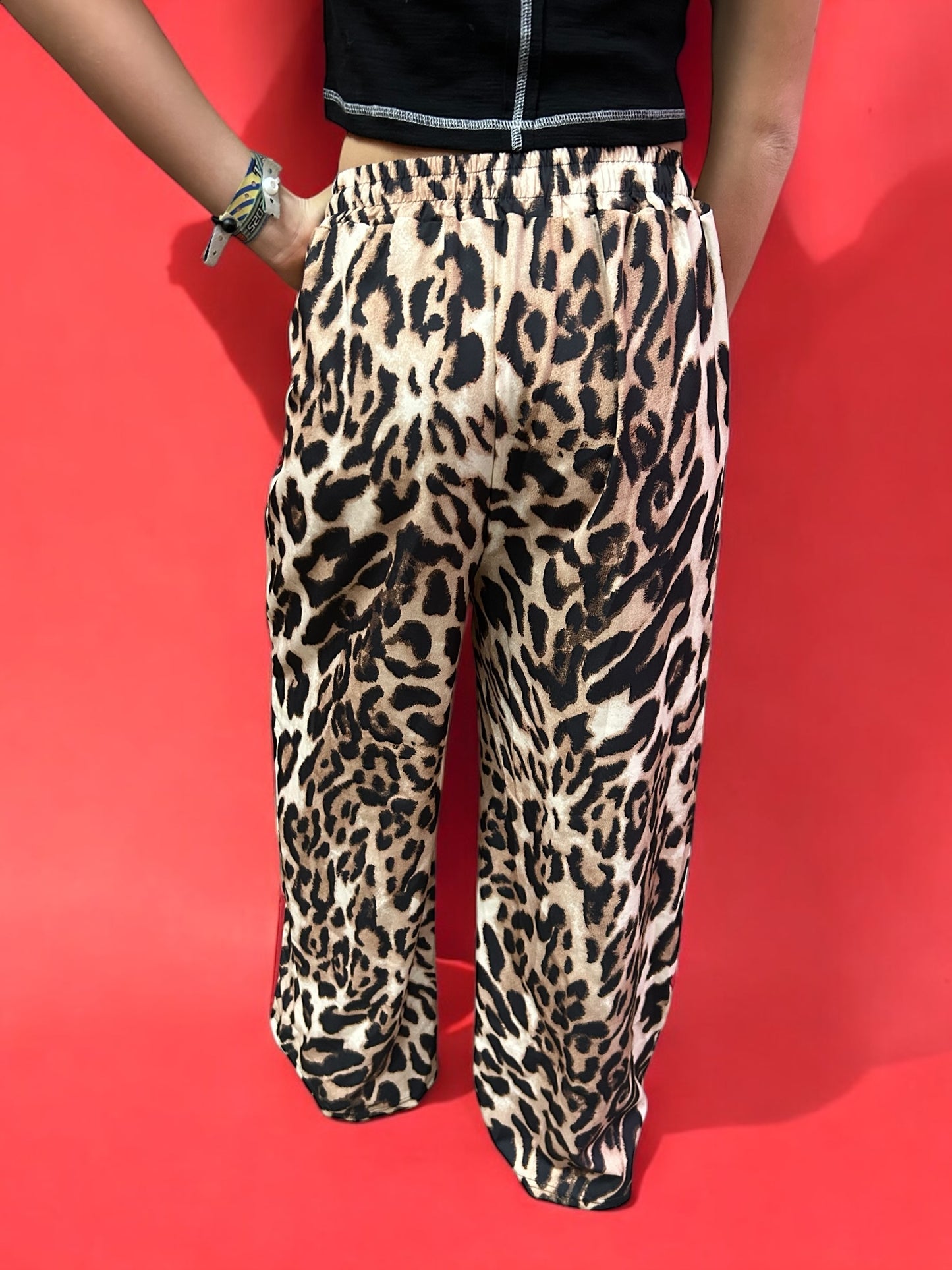 Leopard Print Wide Leg Pants