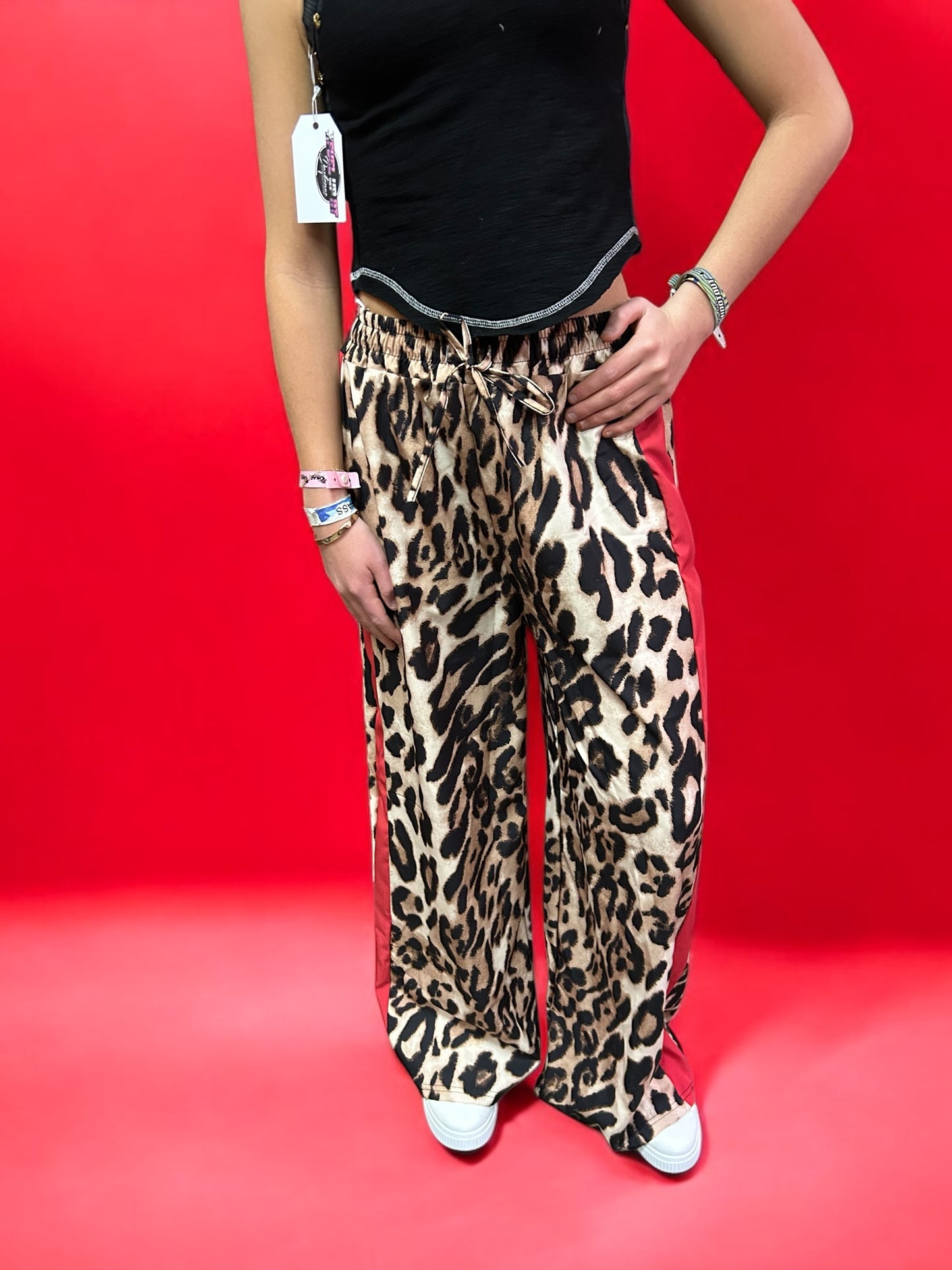 Leopard Print Wide Leg Pants