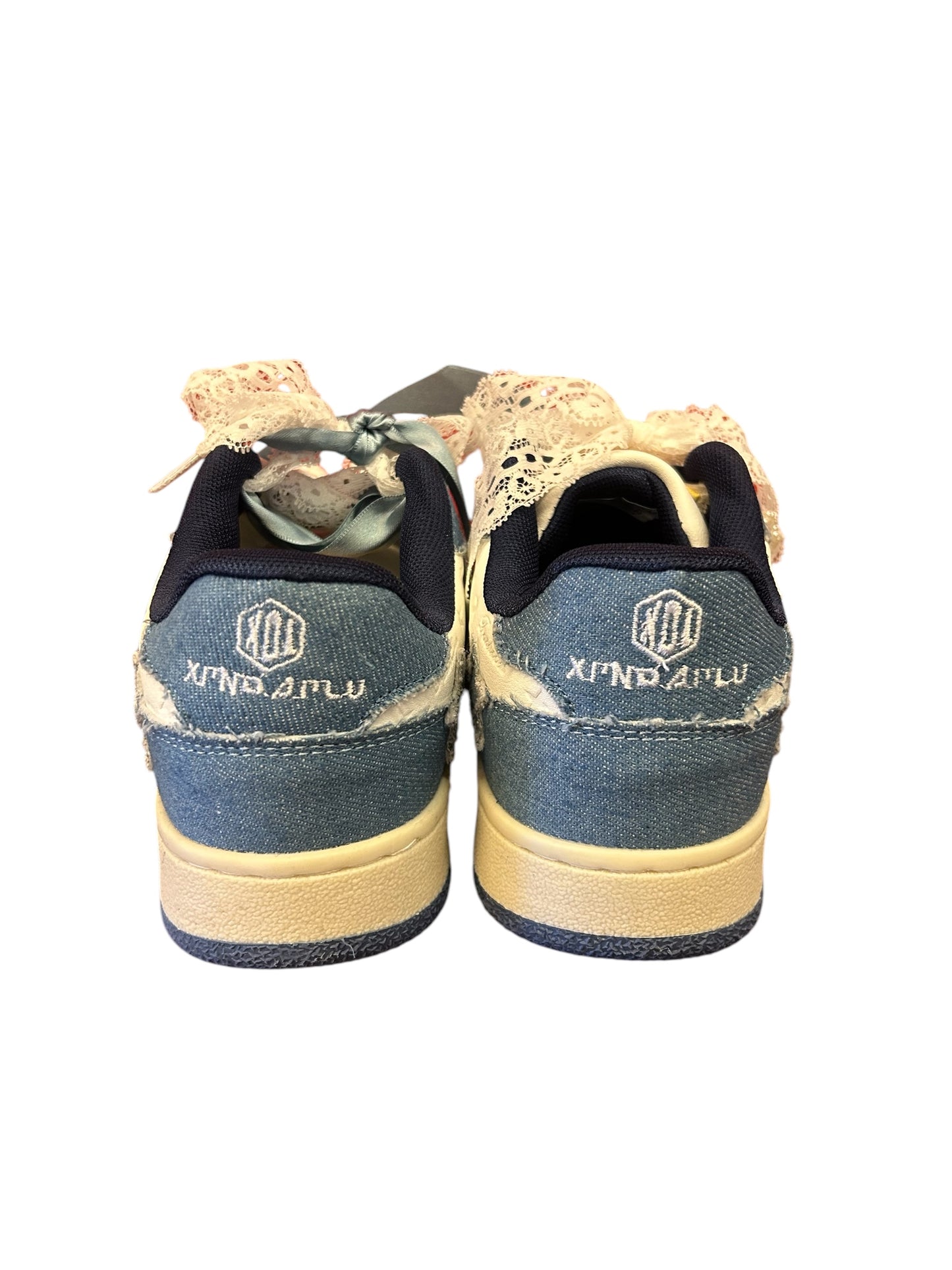 Custom Denim Star w Ribbon/Charms Shoes