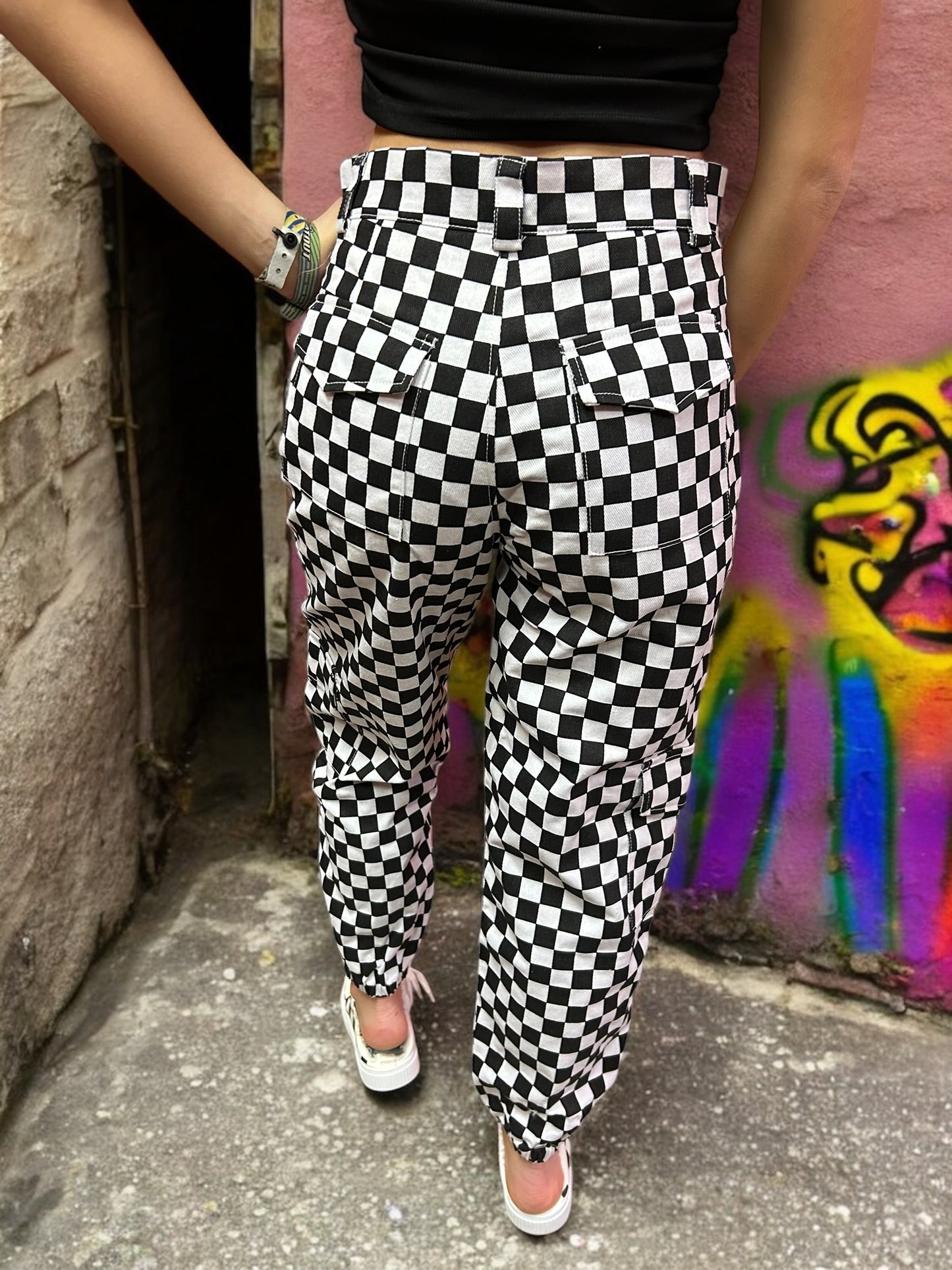 Checkered Cargo Pants