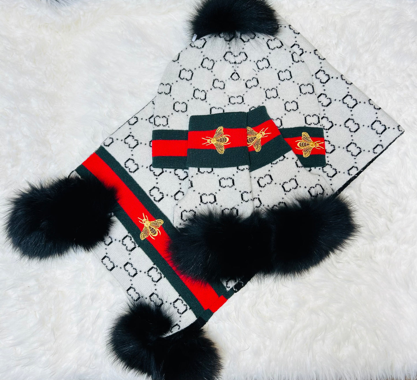 Cashmere Fur Gloves
