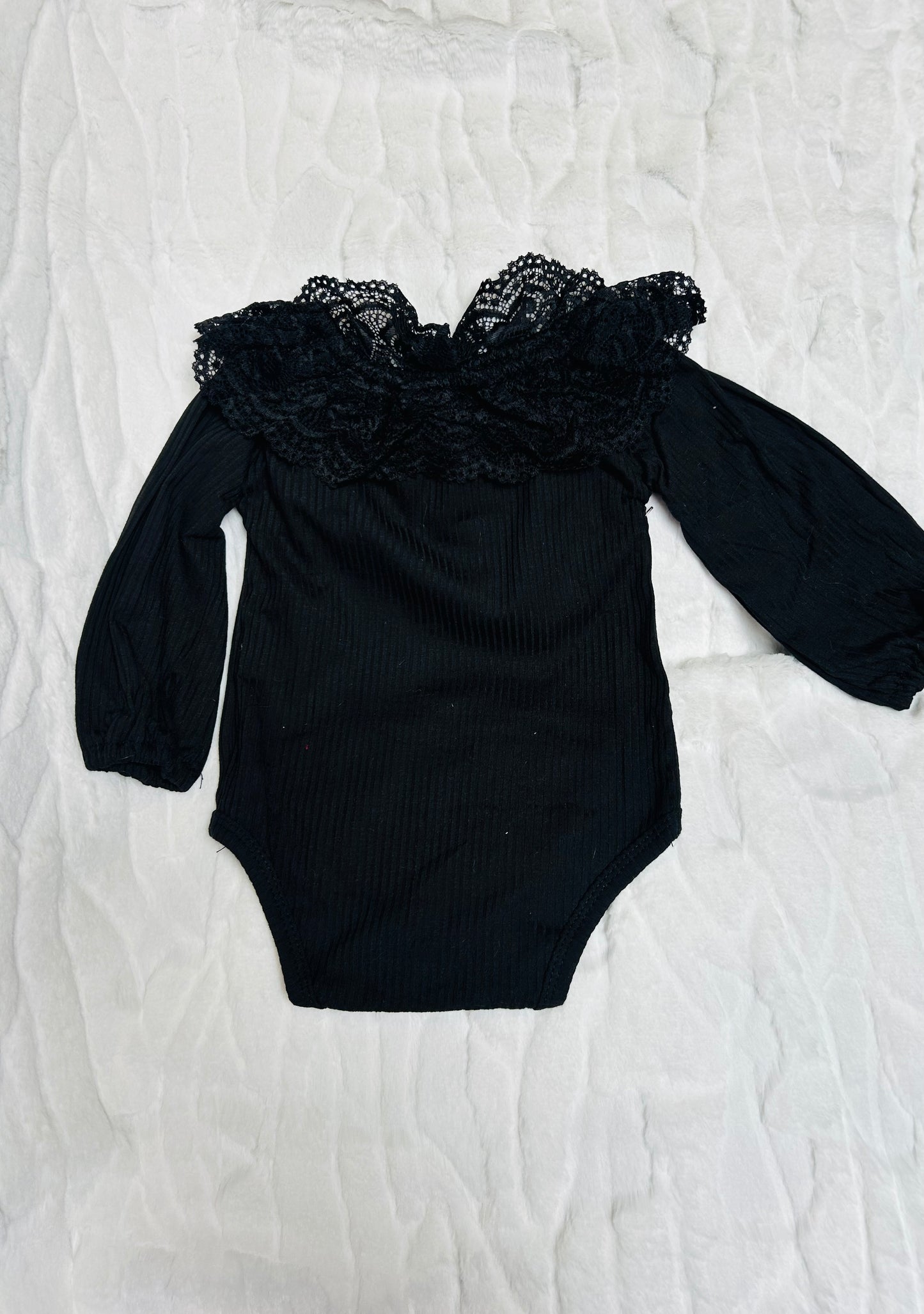 Baby Girls Romper Outfit, Laced Long Sleeve Onesie Set
