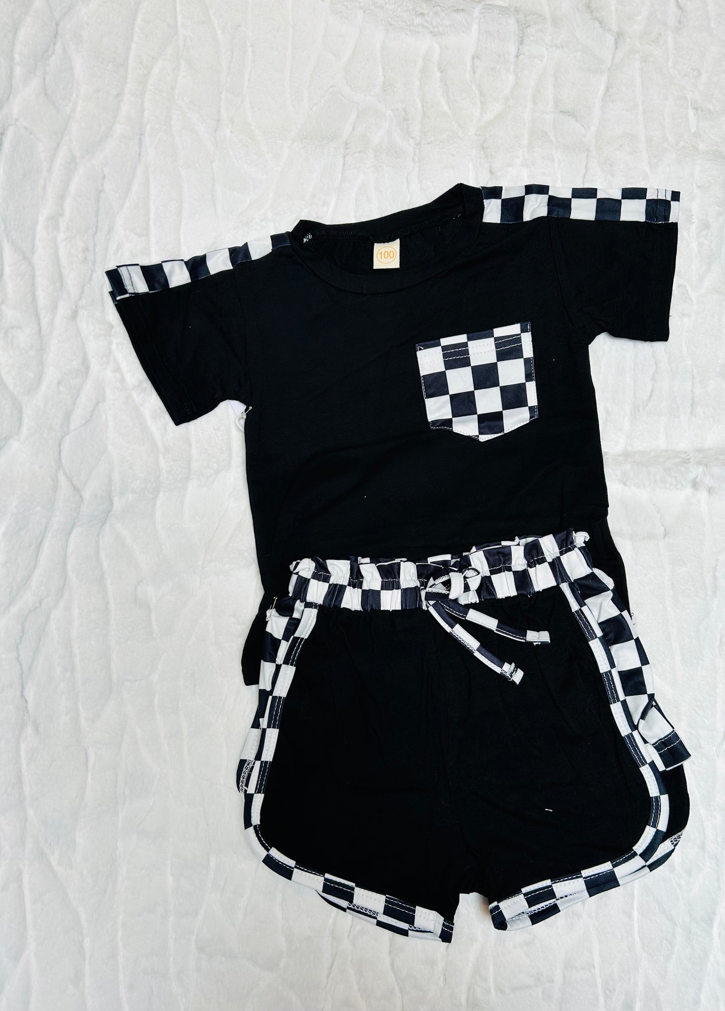 Baby Girl 2pcs Outfit Checkered Set