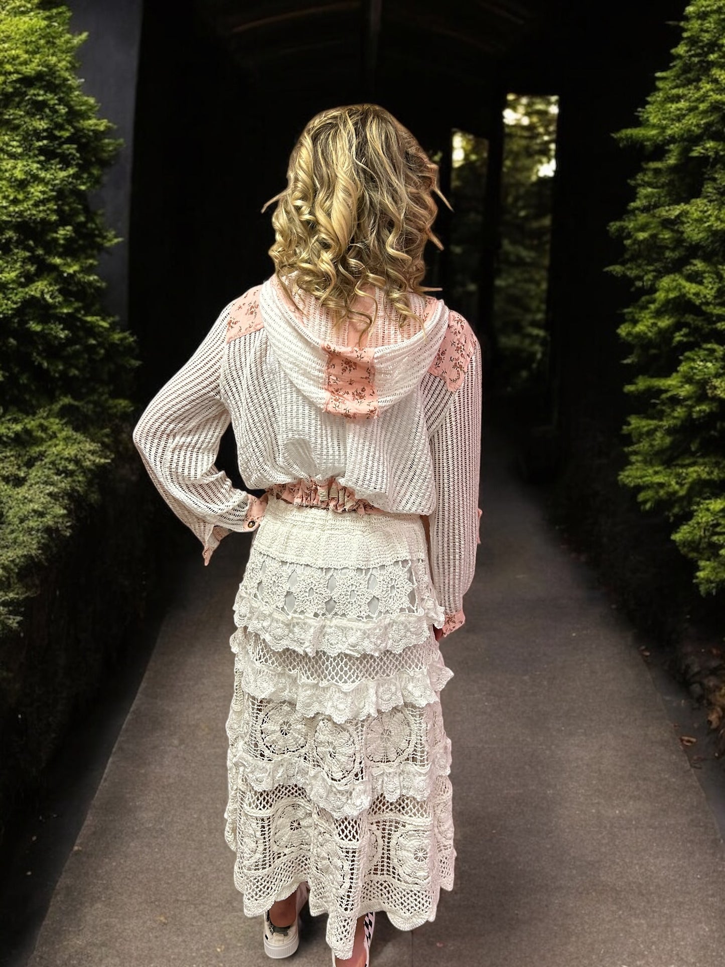 Light Pink/White Floral Sweater