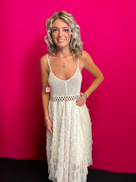 Low Cut Crochet Dress