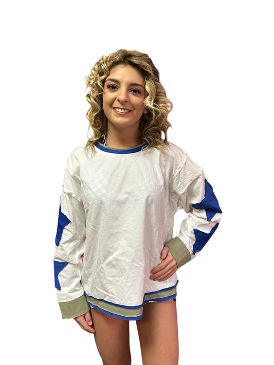 Long Sleeve Shirt w Star Patches