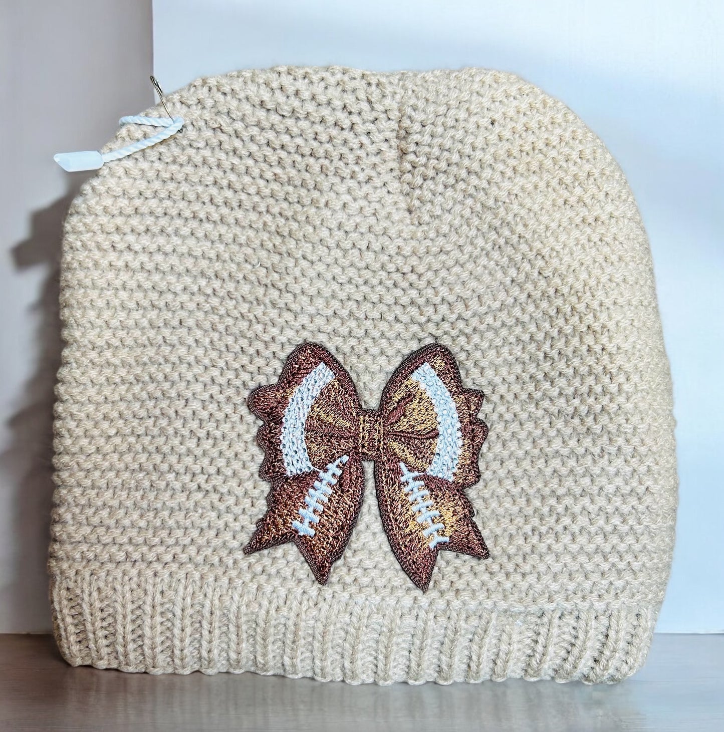Custom Football Bow Infant/Toddler Beanie