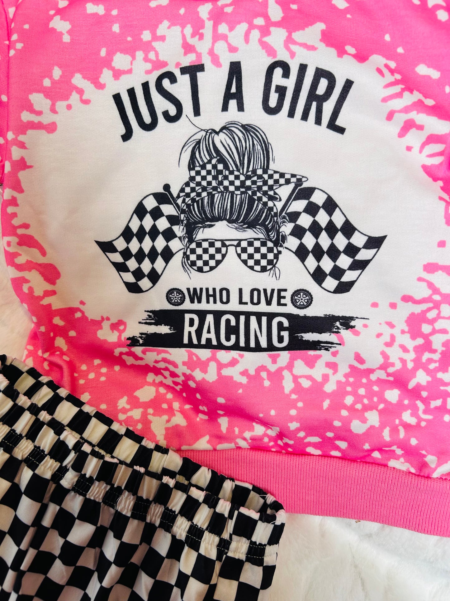 Toddler Just A Girl Who Love Racing Outfit Set
