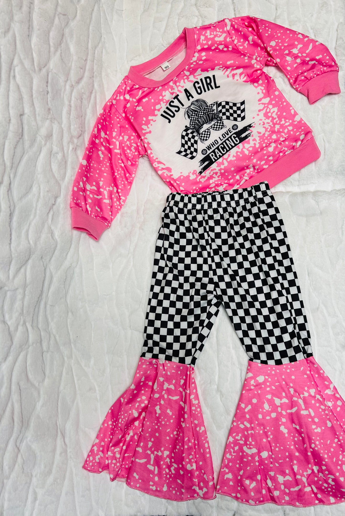 Toddler Just A Girl Who Love Racing Outfit Set