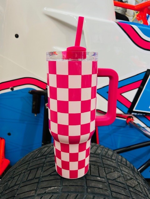 40 oz Checkered Stainless Steel Tumbler